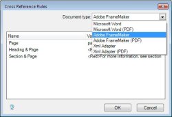 Figure: ePublisher's Cross Reference Rules Dialog